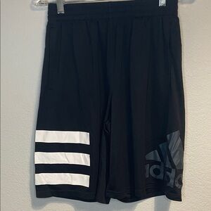 Adidas Black Shorts with White Accents